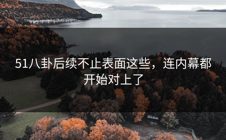 51八卦后续不止表面这些,连内幕都开始对上了 51八卦后续不止表面这些,连内幕都开始对上了